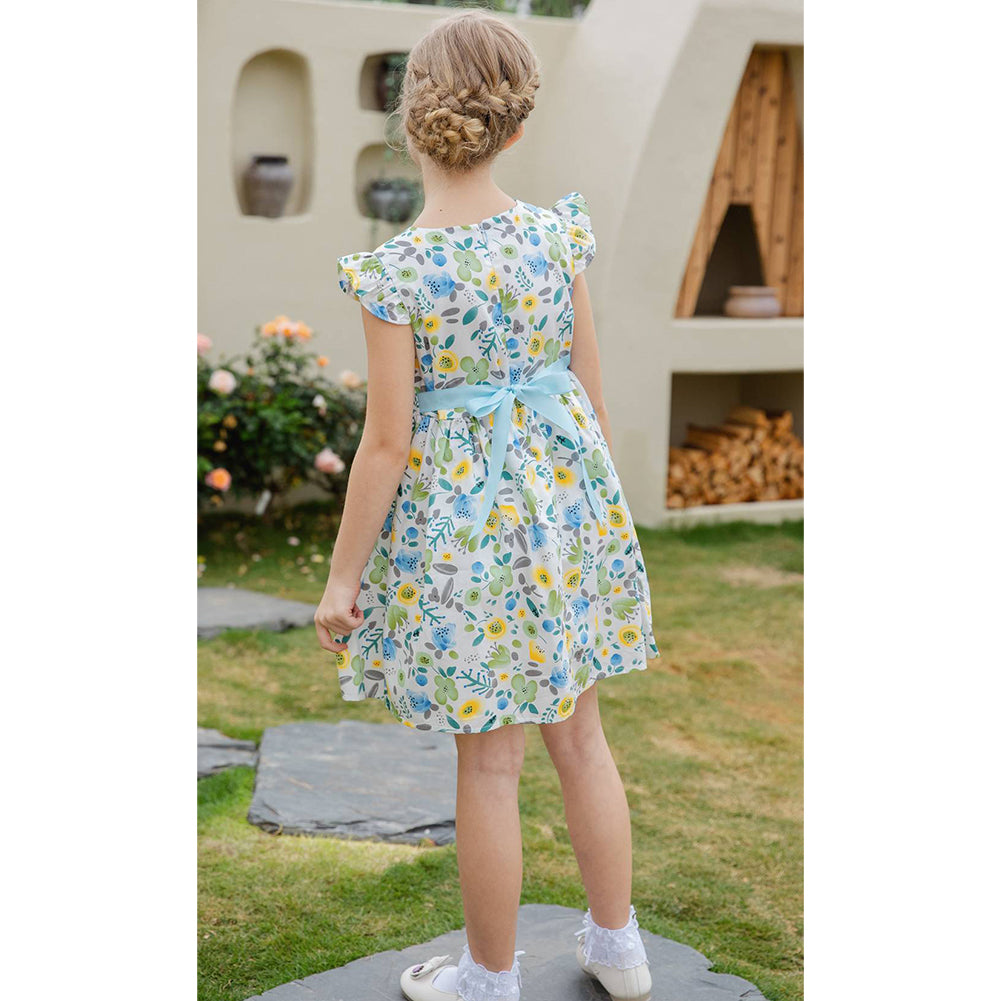 blue dress for girls - back