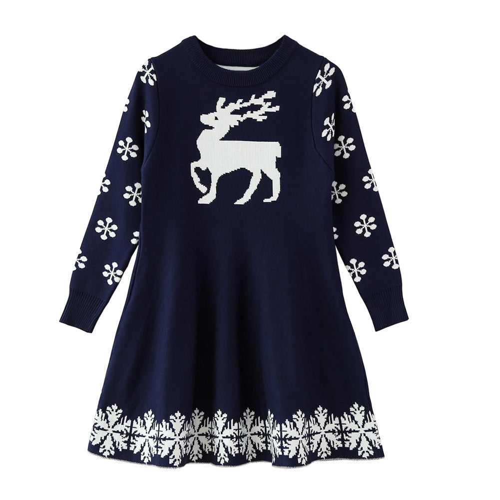 Front View of Elk Dress - Blue