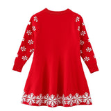 Christmas Red Knit Dress - Back View