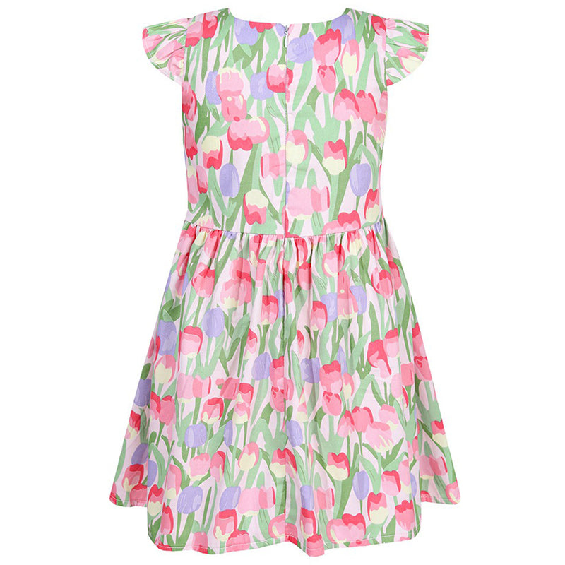 pink flower dress - back