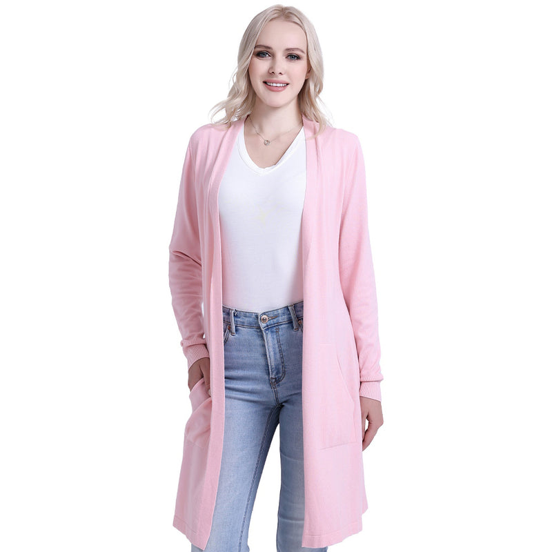 pink v-neck cardigan