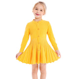 Girls Pleated Dress - yellow
