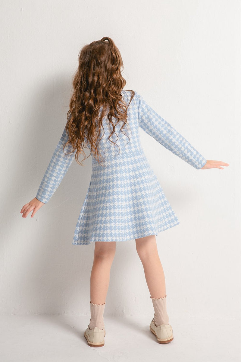 Girls dress sweater - blue - back