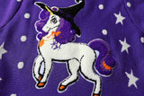 Details -  cute unicorn with witch hat