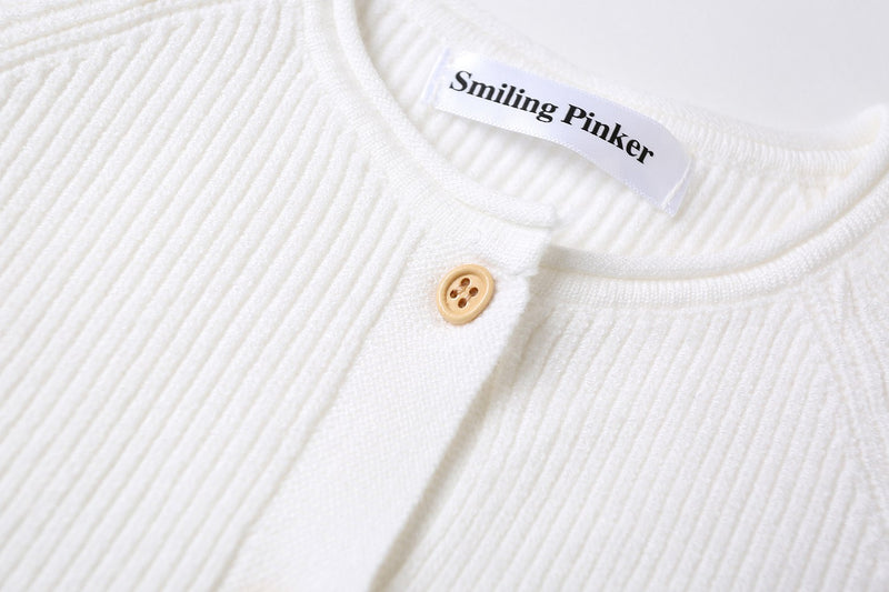 Buttons Down Cardigan - Crew Neck